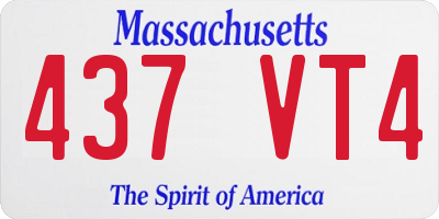 MA license plate 437VT4