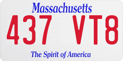 MA license plate 437VT8