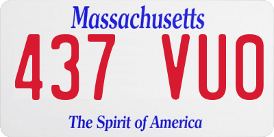MA license plate 437VU0
