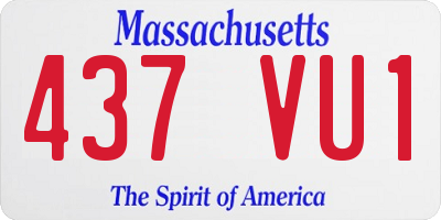 MA license plate 437VU1