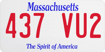 MA license plate 437VU2