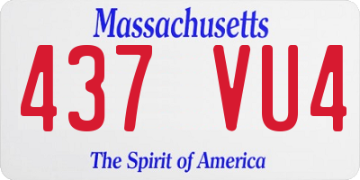 MA license plate 437VU4