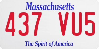 MA license plate 437VU5