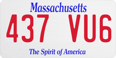 MA license plate 437VU6