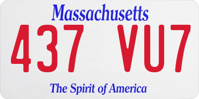 MA license plate 437VU7