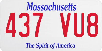 MA license plate 437VU8