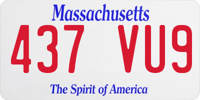 MA license plate 437VU9