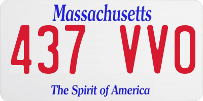 MA license plate 437VV0