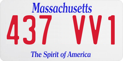 MA license plate 437VV1