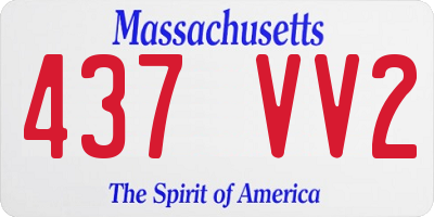 MA license plate 437VV2
