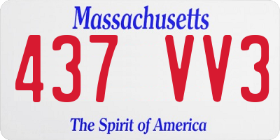 MA license plate 437VV3