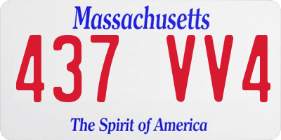 MA license plate 437VV4