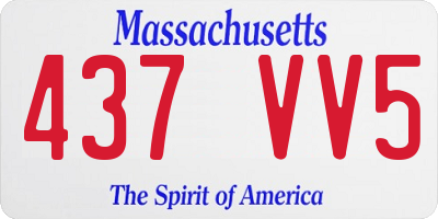 MA license plate 437VV5