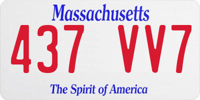 MA license plate 437VV7