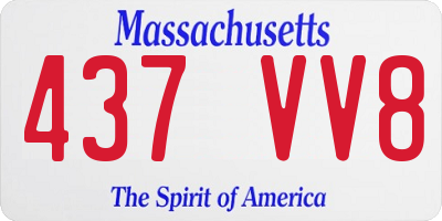 MA license plate 437VV8