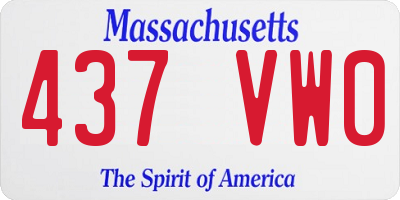 MA license plate 437VW0