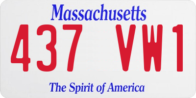 MA license plate 437VW1
