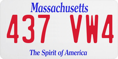 MA license plate 437VW4