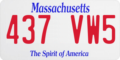 MA license plate 437VW5