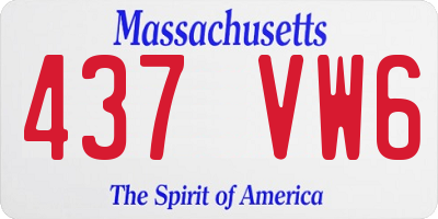MA license plate 437VW6