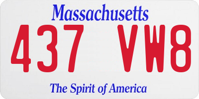 MA license plate 437VW8