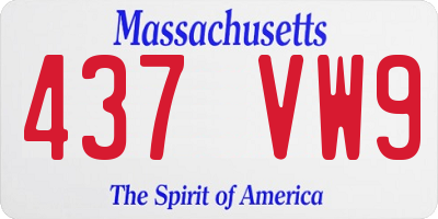 MA license plate 437VW9