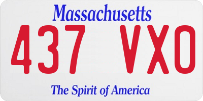 MA license plate 437VX0