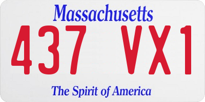 MA license plate 437VX1