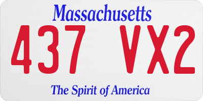 MA license plate 437VX2