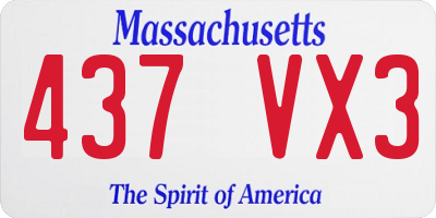 MA license plate 437VX3