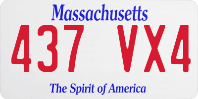MA license plate 437VX4