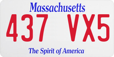 MA license plate 437VX5