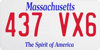 MA license plate 437VX6