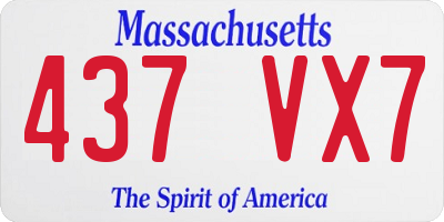 MA license plate 437VX7