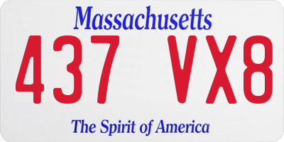 MA license plate 437VX8
