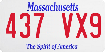 MA license plate 437VX9