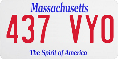 MA license plate 437VY0
