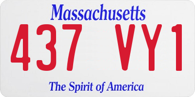 MA license plate 437VY1