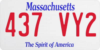 MA license plate 437VY2