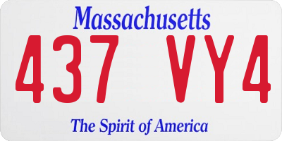 MA license plate 437VY4