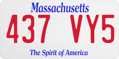MA license plate 437VY5