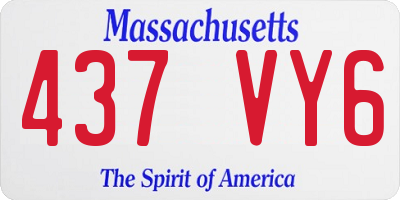 MA license plate 437VY6