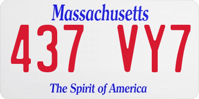MA license plate 437VY7