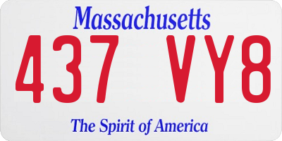 MA license plate 437VY8