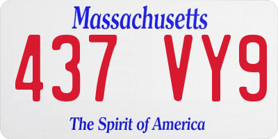 MA license plate 437VY9