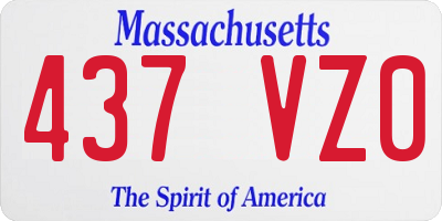 MA license plate 437VZ0