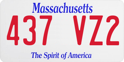 MA license plate 437VZ2