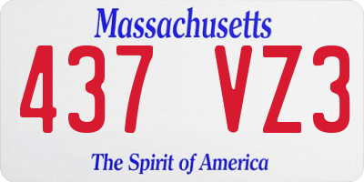 MA license plate 437VZ3