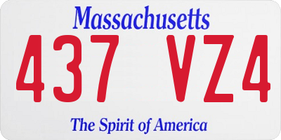 MA license plate 437VZ4