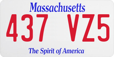 MA license plate 437VZ5